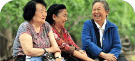 group of elder women laughing